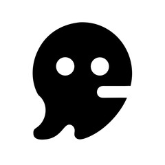 ghost glyph  flat vector icon