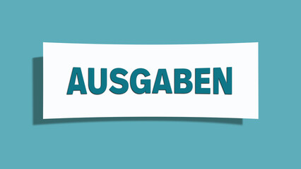 Ausgaben (expenditure) - A card isolated on light green background.
