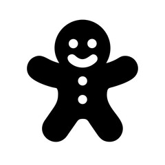 gingerbread man glyph  flat vector icon
