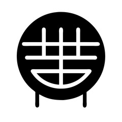 grill hot alt glyph flat vector icon