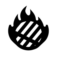 grill hot alt glyph  flat vector icon