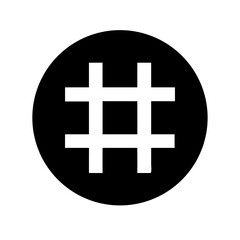hashtag glyph  flat vector icon