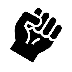 hand fist glyph flat vector icon