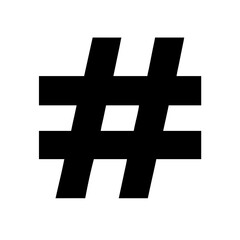 hastag glyph  flat vector icon