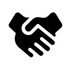 Obraz premium handshake angle glyph flat vector icon