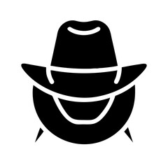 hat cowboy side glyph flat vector icon