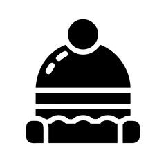 hat winter glyph  flat vector icon