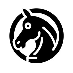 horse head glyph flat vector icon