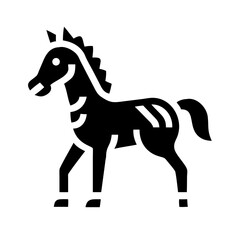 horse glyph flat vector icon