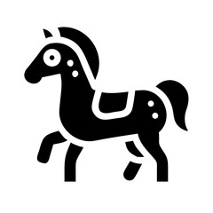 horse glyph flat vector icon