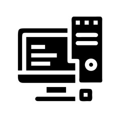 Fototapeta premium it computer glyph flat vector icon