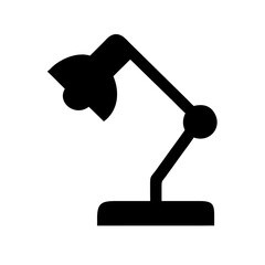 lamp desk glyph  flat vector icon