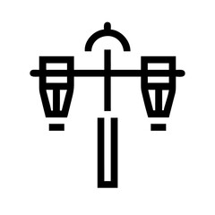 lamp street glyph flat vector icon