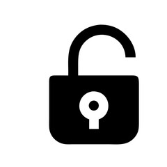 lock open alt glyph flat vector icon