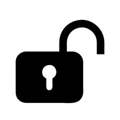 lock open alt glyph  flat vector icon