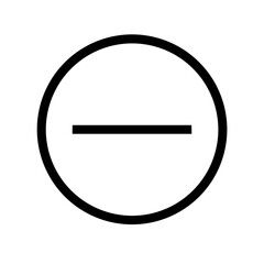 minus circle glyph flat vector icon