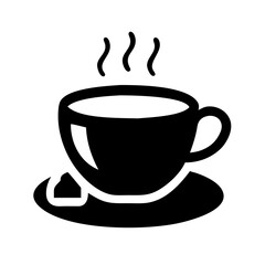 mug tea saucer glyph  flat vector icon