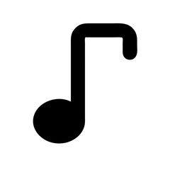 music note glyph flat vector icon