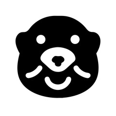 otter glyph  flat vector icon