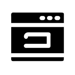 Obraz premium oven glyph flat vector icon