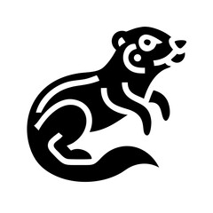 otter glyph flat vector icon