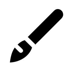 paintbrush pencil glyph flat vector icon