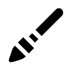 paintbrush pencil glyph flat vector icon