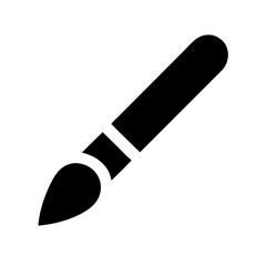 paintbrush pencil glyph  flat vector icon