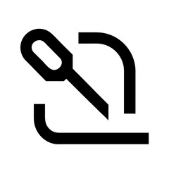 pen field glyph flat vector icon