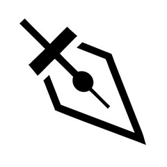 pen slash glyph flat vector icon