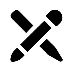 pencil paintbrush glyph flat vector icon