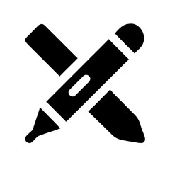 pencil paintbrush glyph flat vector icon