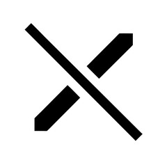 pencil slash glyph flat vector icon