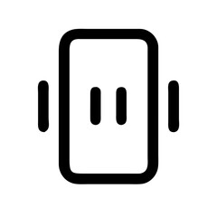 phone pause glyph  flat vector icon