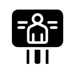 person sign glyph flat vector icon