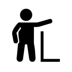 person sign glyph flat vector icon
