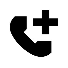 phone cross glyph  flat vector icon
