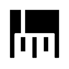 piano glyph flat vector icon