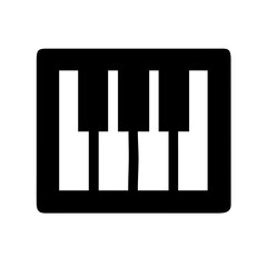 piano keyboard glyph flat vector icon