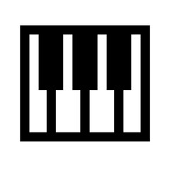 piano keyboard glyph flat vector icon