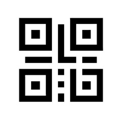 qr glyph flat vector icon