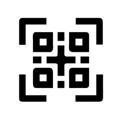 qr glyph flat vector icon