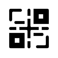 Fototapeta premium qrcode glyph flat vector icon