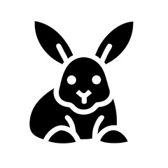 rabbit glyph flat vector icon