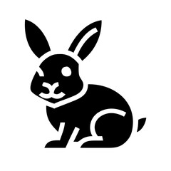 rabbit fast glyph flat vector icon