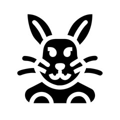 rabbit fast glyph flat vector icon