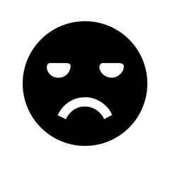 sad glyph  flat vector icon