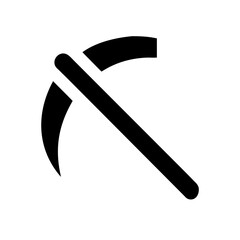 scythe glyph  flat vector icon