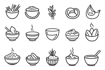 Shrikhand 2D Line Art Food Icon