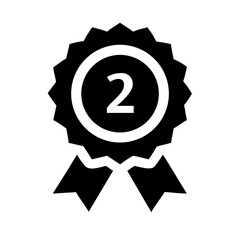 second award glyph flat vector icon